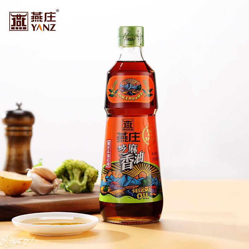 燕庄芝麻香油500ml头道初榨系列纯芝麻压榨凉拌调味蘸料