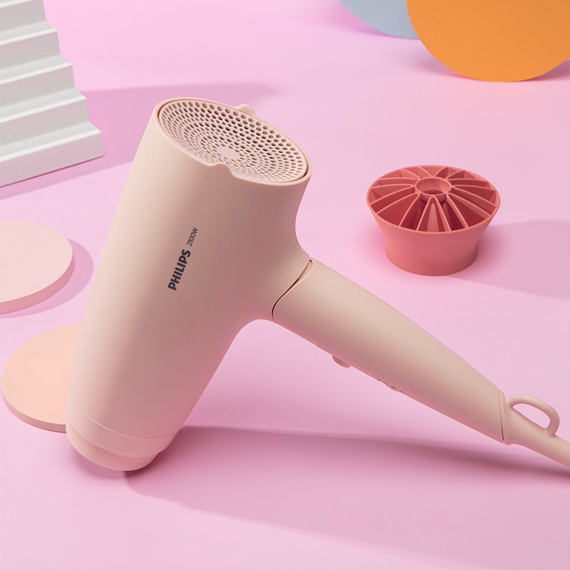 温柔小花筒电吹风机家用负离子护发大功率速干风筒bhd356柔漾粉粉色