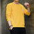 冲锋道 男士新款印花圆领卫衣秋衣 青年套头韩版潮流个性时尚长袖t恤卫衣MD-8928(黄色 M)第4张高清大图