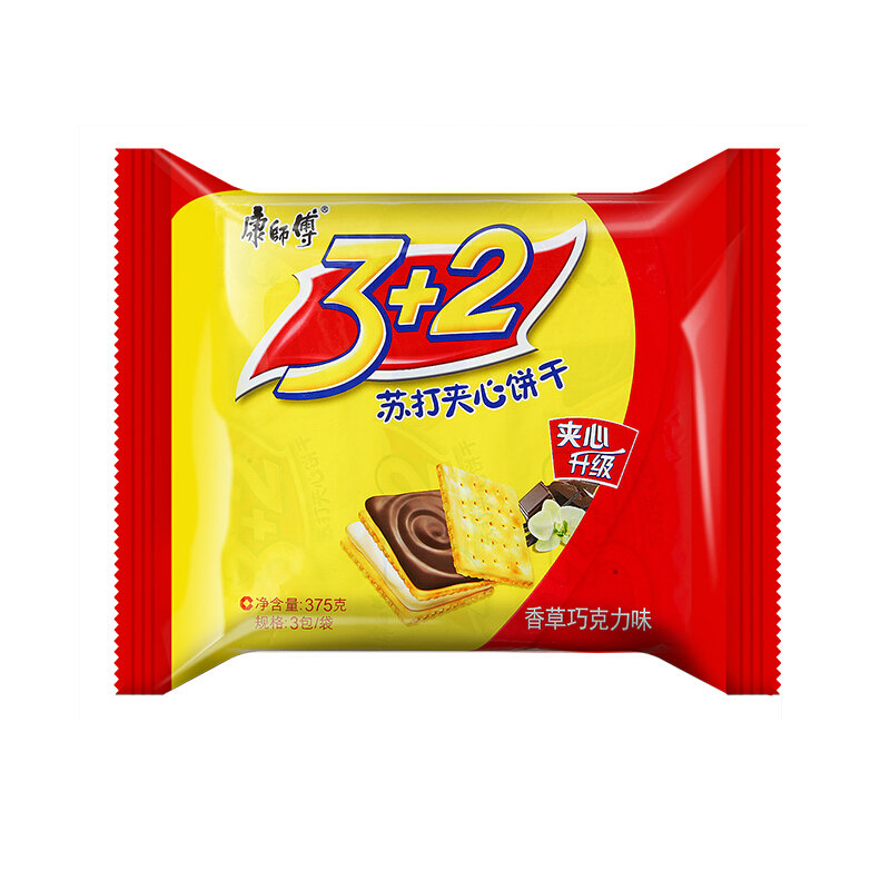 康师傅32苏打夹心饼干香草巧克力375g营养早餐办公室休闲零食小吃