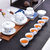 豪峰 功夫茶具套装家用简约 现代茶具大茶壶茶海茶杯茶具礼盒(六度小和尚白瓷茶具)第2张高清大图