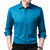 男士长袖衬衫商务男装弹力抗皱免烫职业装(藏青色G2807 42（160-170斤）)第4张高清大图
