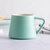 松发瓷器情侣对杯陶瓷咖啡杯粉色+浅绿（两个装） 环保材质  情侣对杯第3张高清大图