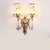简约欧式奢华壁灯卧室床头灯法式浪漫水晶灯单头双头LED光源 古铜色(6037花色灯罩 单头带5w光源)第4张高清大图