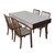 木巴家具 餐桌家用小户型简约现代岩板餐桌椅组合北欧木桌轻奢长方形饭桌子(CZ227+YZ427一桌四椅)第5张高清大图
