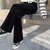雪尼尔韩版显瘦高腰阔腿裤休闲百搭直筒阔腿裤(白色 XL（建议125-150）)第2张高清大图