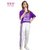 莉菲姿 休闲运动套装女2019夏季新款宽松T恤女时尚阔腿裤两件套(紫色)第4张高清大图
