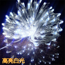 DIY百变造型灯串 LED铜线低压防水串灯 漆包线铜丝电池盒灯串婚庆节日装饰灯串 白色多种规格(白色 10米)