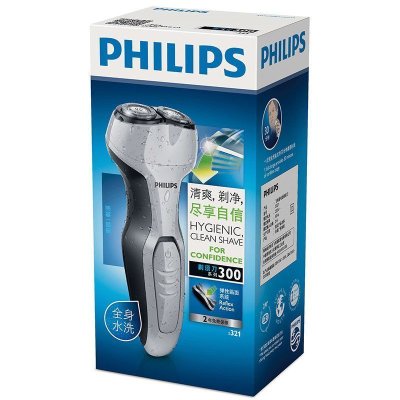 飞利浦(Philips)电须刀S321 充电式电动剃须刀 双刀头胡须刀 全身水洗 RQ310升级版