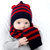 婴儿帽子0秋冬3天小孩条纹毛线帽6-12个月宝宝帽子1-2岁儿童男女(红色)第2张高清大图
