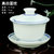 盖碗茶杯陶瓷茶碗大号茶具泡茶器三才碗(大号盖碗-青山绿水)第3张高清大图