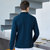 CINESSD 2020秋冬季款青年商务长袖纯棉t恤 男式翻领Polo衫(绿色 XL)第5张高清大图