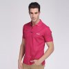 2013年新款 夏季新款短袖polo衫 男士意大利款简约时尚纯色短袖polo衫(玫红色 S)