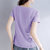 莫代尔短袖t恤女士2021年新款夏季短款女装v领上衣纯棉薄款t桖衫(浅紫色 S)第5张高清大图