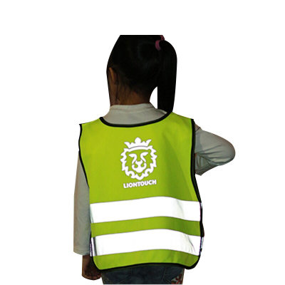 谋福 儿童/小学生反光背心交通安全马甲 三种颜色低弹丝(绿色)