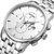 宾格（BINGER）手表男石英表运动时尚防水计时双日历精钢带男士手表(本色钢带白面)第5张高清大图
