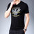 LIDENAMANI/阿玛尼男士T恤衫上衣V领中青年商务休闲时尚男装体恤半袖棉质衣服(黑色 170/L)第5张高清大图