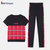波梵森纯棉短袖长裤休闲运动服套装女夏装时尚2021夏季新款两件套(红色 4XL)第4张高清大图