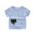儿童夏季甜美时尚纯棉短袖T恤男女童多款可选（黄足球龙150cm）(蓝小猫 110cm)第2张高清大图