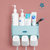 日本AKAW爱家屋免打孔卫生间牙刷置物架收纳盒漱口杯壁挂式牙膏架(灰白)第5张高清大图