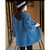 主叶女士韩版修身西装大衣M码蓝 精品时尚第3张高清大图