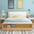 恒兴达 北欧简约软包软靠床 1.5m1.8米现代经济小户型日式双人实木床家具(1.5*2米原木色 单床)第3张高清大图