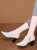 女士皮鞋真皮职业粗跟妈妈单鞋2022年新款春季深口黑色软皮高跟鞋(36 米色/9603(跟高6.5cm))第9张高清大图