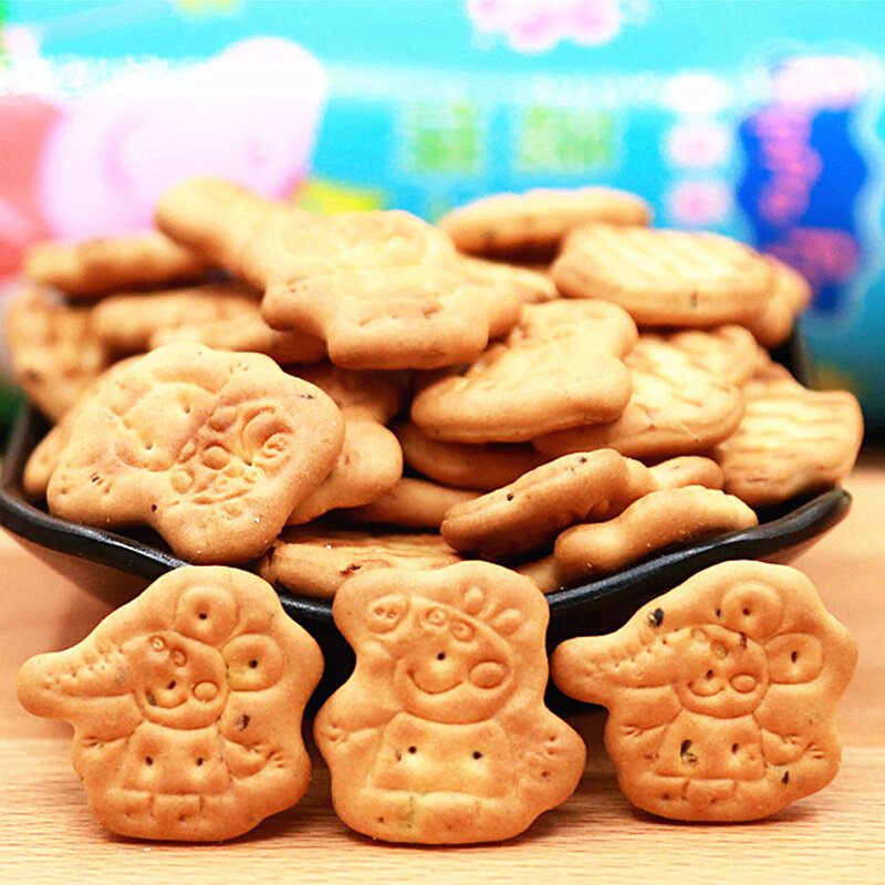 小猪佩奇蔬菜饼干非曲奇盒装120g益生元膳食纤维钙非曲奇