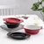 松发瓷器陶瓷烤盘沙拉碗盘2件套 汤碗菜碟9.5英寸红碗+黑碟 可烘焙微波炉蒸箱第2张高清大图