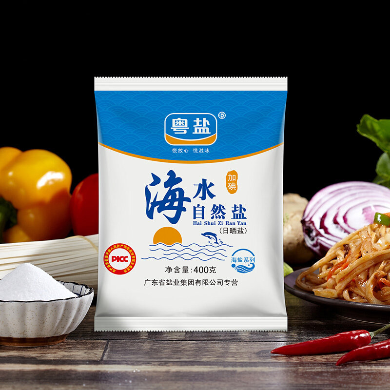 粤盐加碘海水自然食用盐400g广东盐业出品