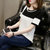 【灵薇雅】夏季韩版新款冰丝圆领拼色时尚薄款T恤上衣百搭针织衫(白色 S)第3张高清大图