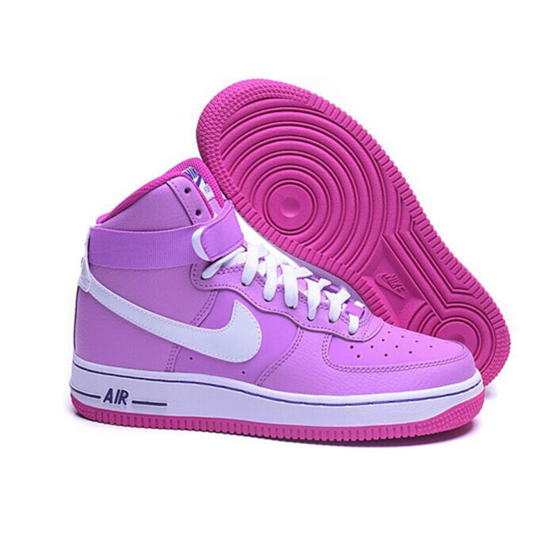 nike air force 1 high gs空軍一號白粉休閒高幫女板鞋653998-501(紫