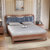 北欧全实木床软靠1.5m1.8米日式风格现代简约主卧双人床  1800mm*2000mm 框架结构(单床 榉木色+床头柜)第3张高清大图