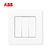 ABB开关插座面板套装由艺系列白色五孔插座86型二三极墙壁电源插座开关面板套餐合集(三位双控)第2张高清大图