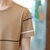 冲锋道2018年新款男士短袖T恤修身韩版休闲薄款圆领上衣青年学生纯色Tshirt CFD_MD851(杏色 XXL)第5张高清大图