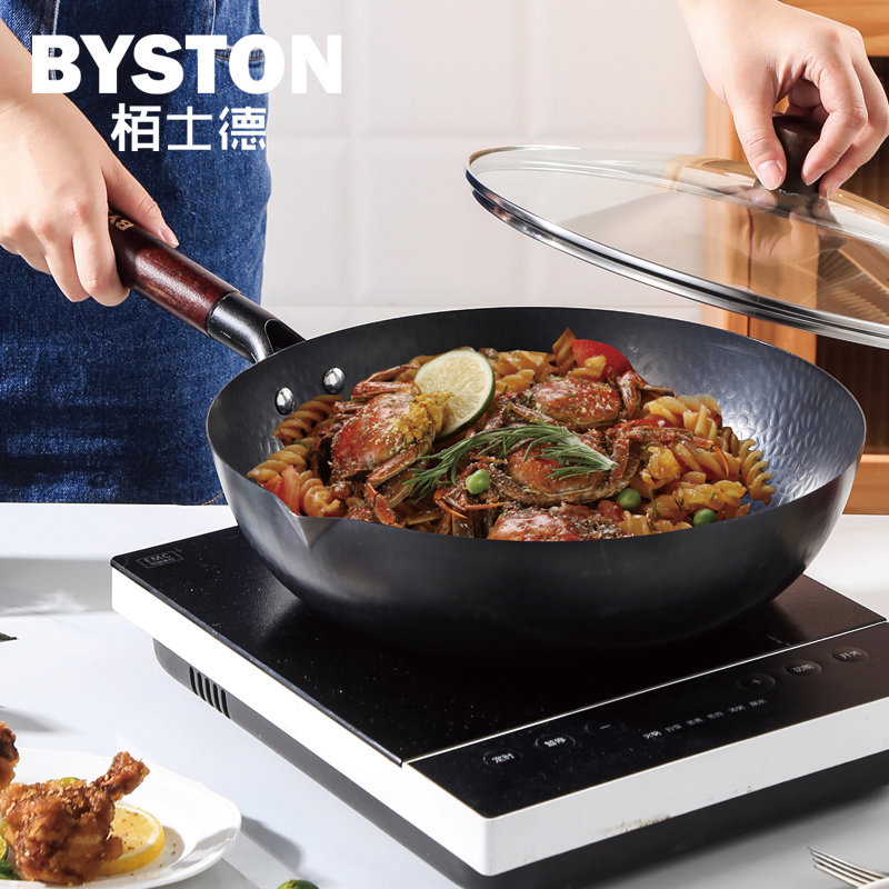 栢士德byston康福斯炒锅32公分精铁炒锅不沾炒锅bst088默认默认