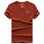 1808夏装新款战地吉普AFSJEEP纯棉弹力短袖T恤衫 V领男半袖polo衫(红色)第3张高清大图