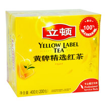 立顿红茶黄牌精选红茶200袋/盒400g袋泡茶餐饮奶茶店专用茶包