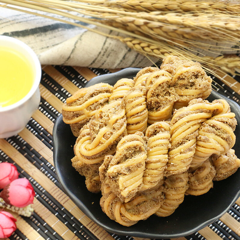 津顺祥夹馅麻花黑芝麻味400g国美超市甄选