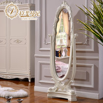 拉斐曼尼 欧式家具 法式卧室试衣镜 穿衣镜 全身镜 落地镜 FX009(象牙白 默认)