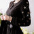 黑色镶钻长袖修身通勤连衣裙 秋冬女士韩版职业白领气质(黑色 S)第2张高清大图