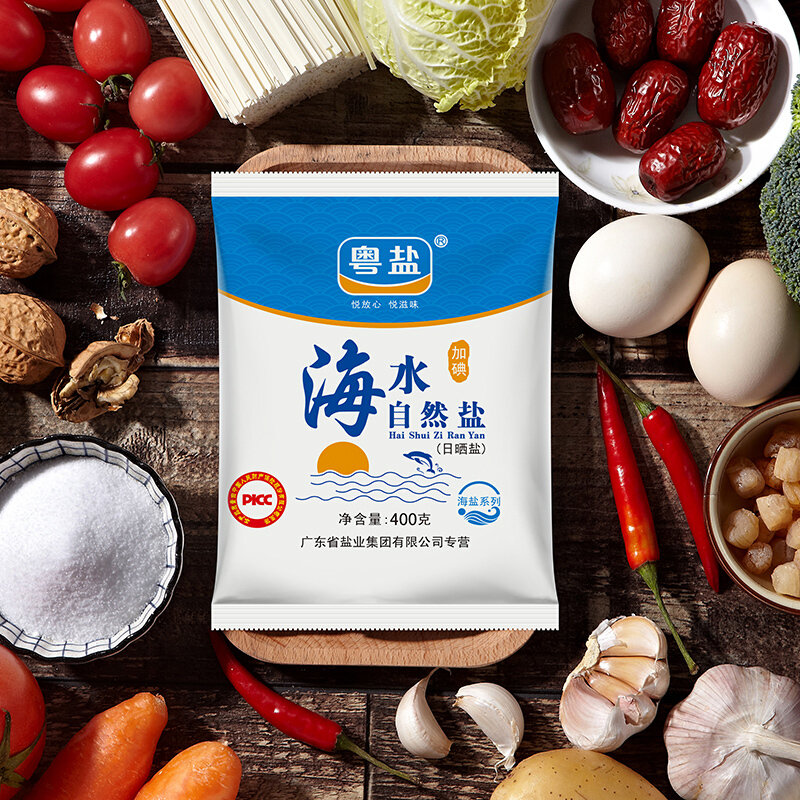 粤盐加碘海水自然食用盐400g广东盐业出品