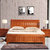 卧室家具 实木床 单人床 双人大床 橡木床 卧室家具 实木床 简约1.8米大床(柚木色高箱款 1.2米*2.0米)第4张高清大图