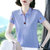 纯棉短袖夏上衣女2022新款翻领半袖T恤女士时尚休闲polo衫(紫蓝色 XXL)第4张高清大图