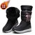 SUNTEK冬季雪地靴女士中筒加绒加厚保暖棉鞋高筒2021新款防水防滑长靴子(36 G03-黑色)第9张高清大图