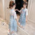比得兔 女童汉服连衣裙夏装2021新款女孩中国风中大童雪纺公主裙短袖裙子(120 浅蓝色)第4张高清大图
