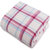 三利 纯棉纱布格纹系列枕巾一对 AB版正反两用 柔软舒适透气(茜色)第2张高清大图