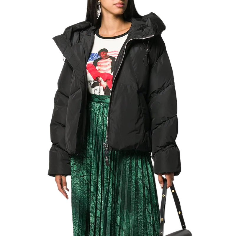 nicolebenisti女士黑色假两层羽绒服nlj37500nb0046xs黑时尚百搭