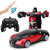 超大感应变形遥控汽车金刚机器人充电动无线遥控车儿童玩具车男孩(玫瑰红 一个机身两个电池)第4张高清大图