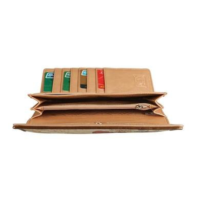 snoopy史努比 珠光白色 潮流长款三折钱包